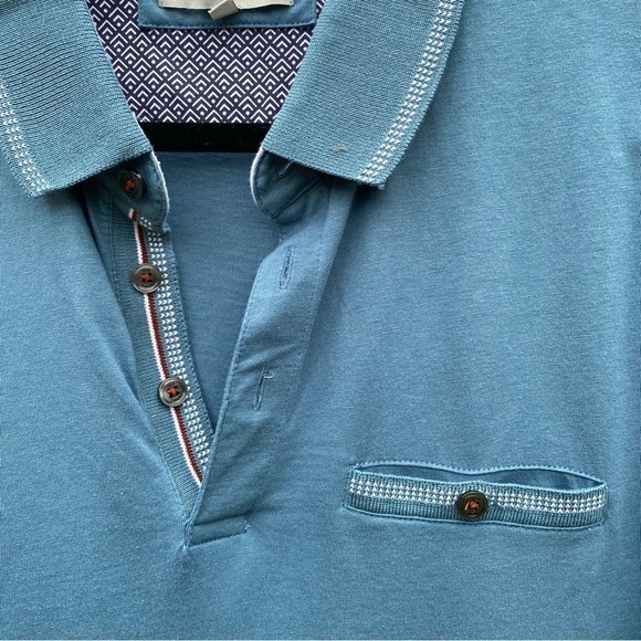 Ted Baker Teal Golf Polo Sz 4 or L - Picture 3 of 12